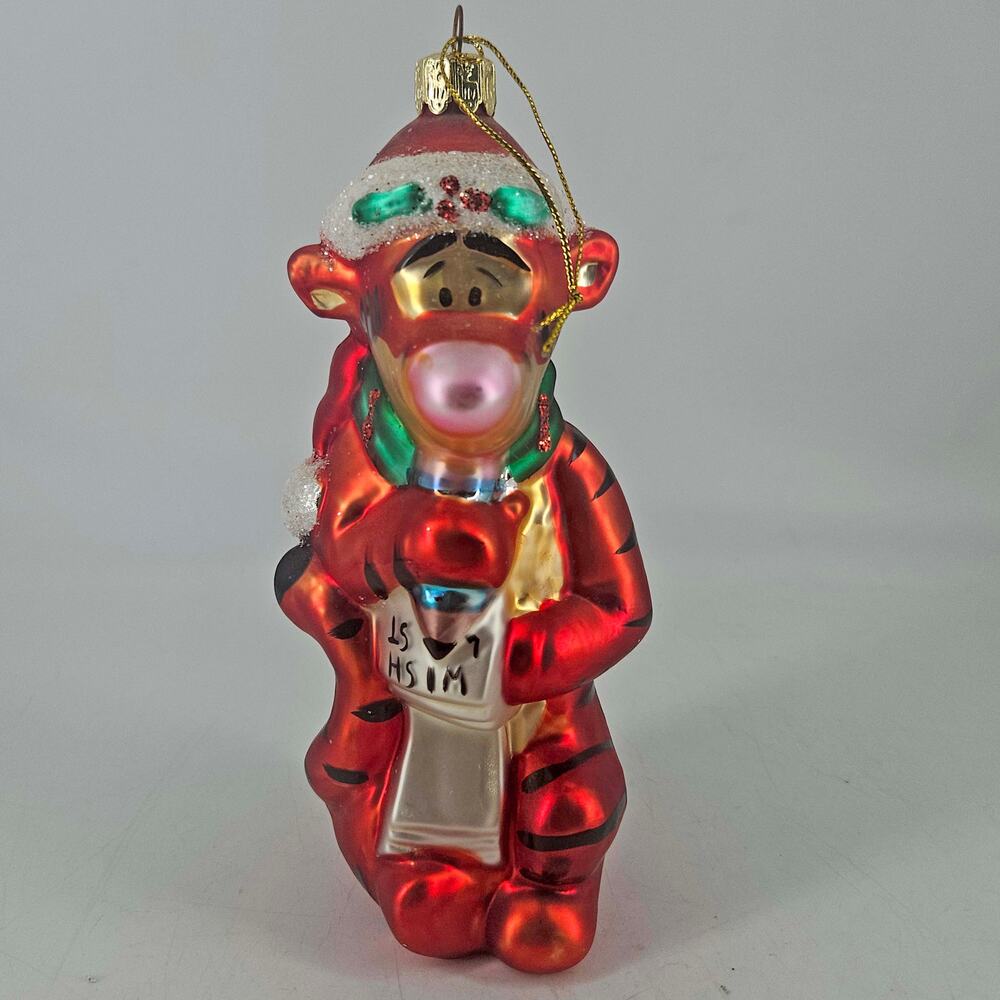Disney Tigger Winnie the Pooh European Style Glass Ornament Santa’s Best